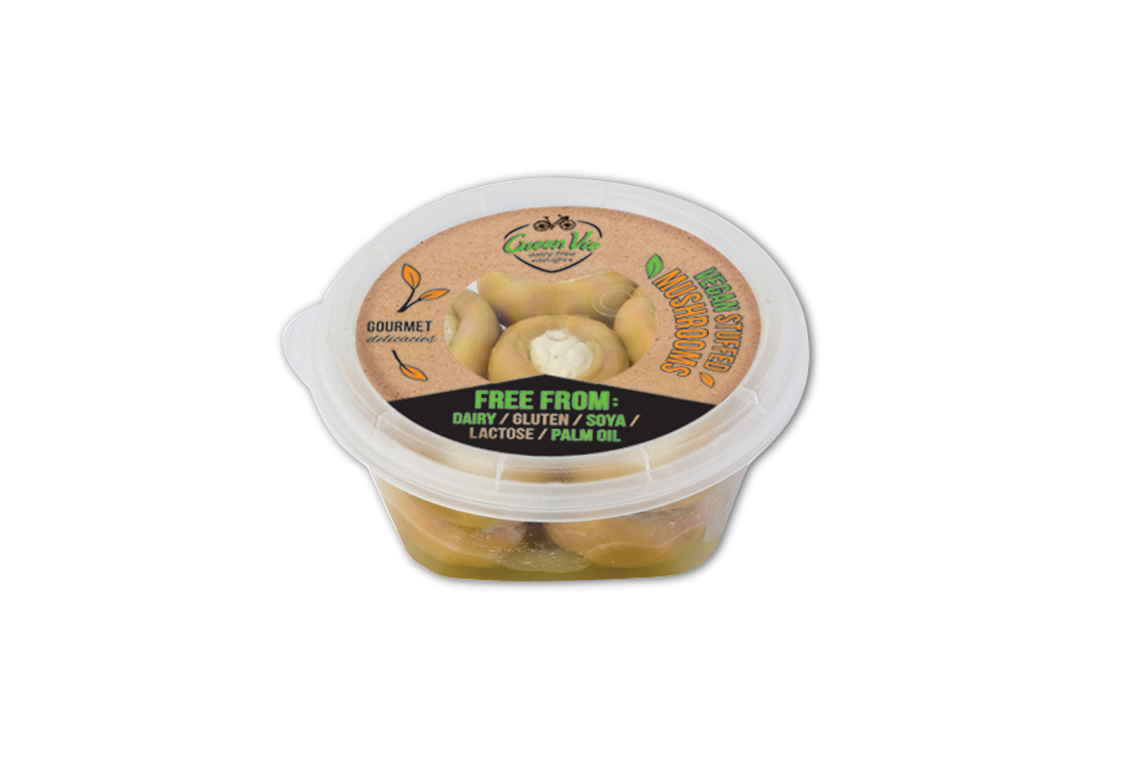Vegan Dairy-Free Mushrooms stuffed with GreenVie spread