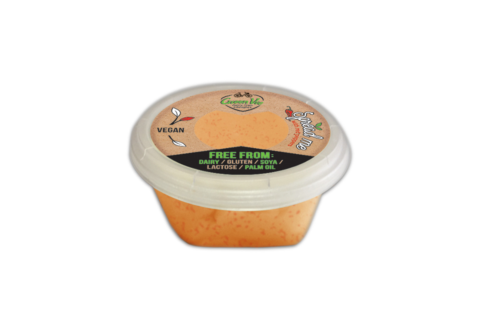 Vegan Dairy-Free GreenVie spread with red peppers