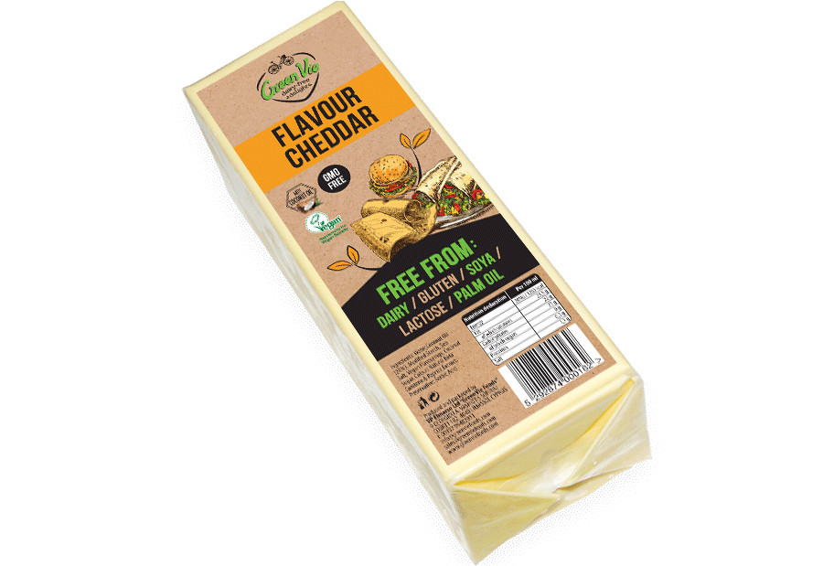 Vegan Cheese Dairy-Free Cheddar flavour cheese package block 2.5kg
