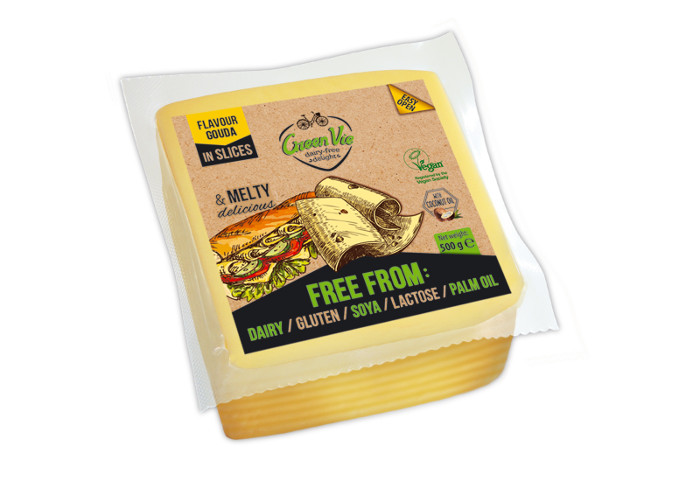 Vegan Dairy-Free Gouda flavour cheese package slices 500g Foodservice