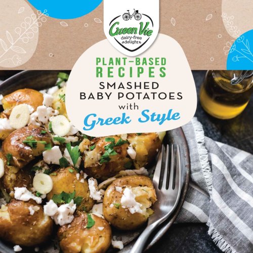 Smashed baby potatoes with Greek style